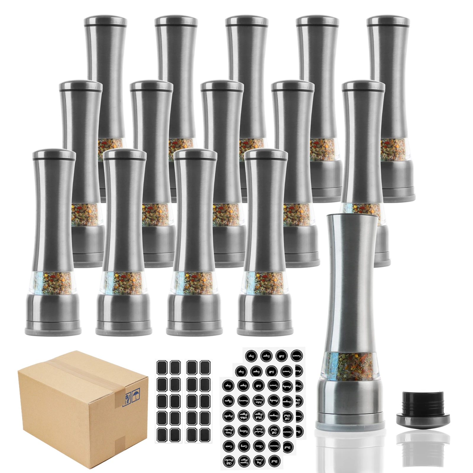 Großhandel 250 ml Salz- und Pfefferglas-Gewürzgefäß mit Gewürzmühle
