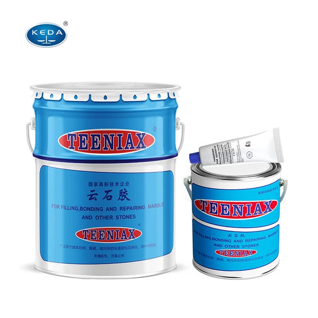 KEDA Teeniax Best Polyester Resin 0.8L 4L 19L High Strength Mastic Adhesive Tile Glue For Marble Granite Stone Repair Filling