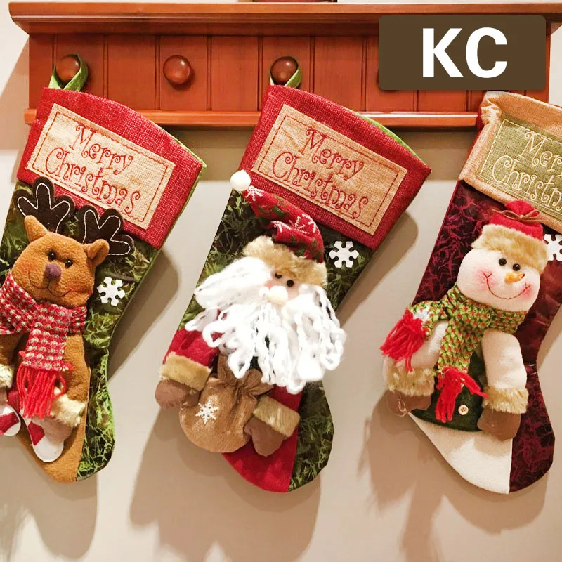 Calza di Natale con motivo a scacchi, regali, ciondolo per camino, decorazione per albero di Natale