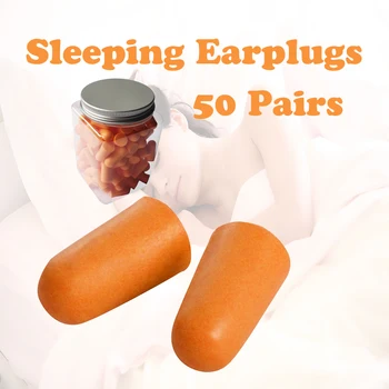 50-Pair Pack PU Foam Earplugs for Noise Reduction Sleep Improvement Sleeping Earplugs