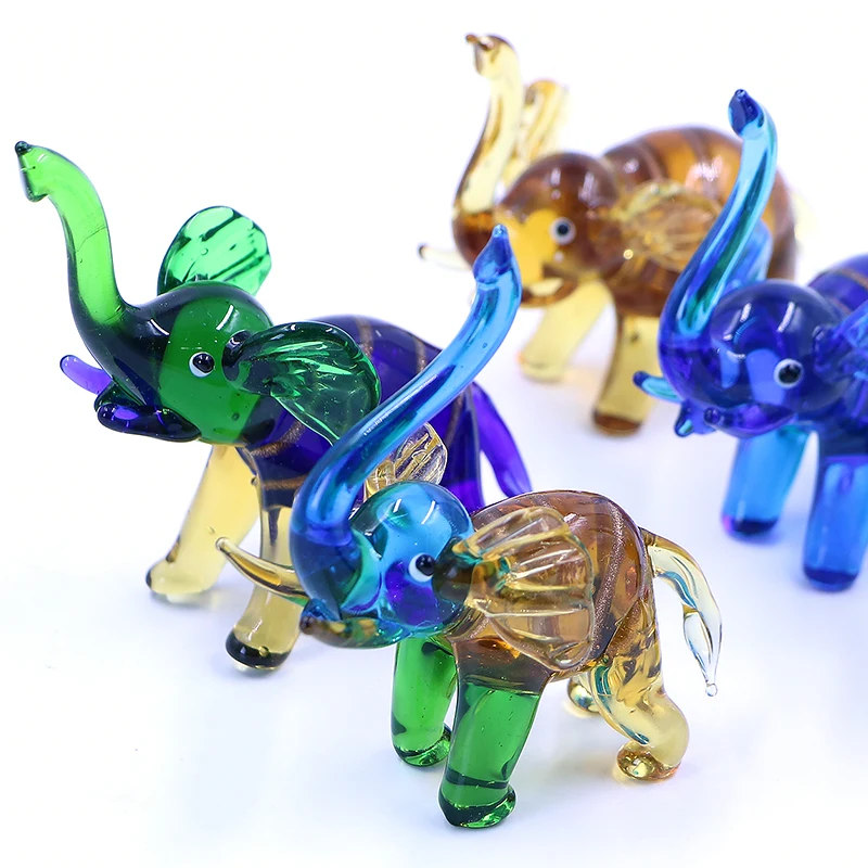 Multicolor Collection Drunk Glass Large Blue Elephant Statue Decoration Pictures Sculpture