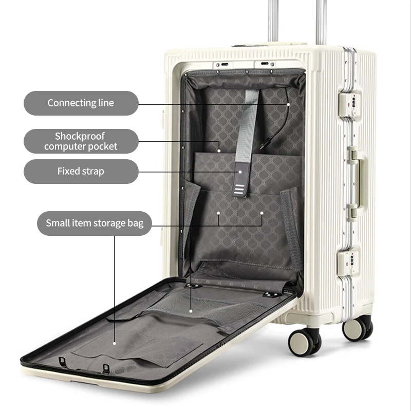 OEM Custom Luxury Metal Trolley Travel Bag Durable Stylish