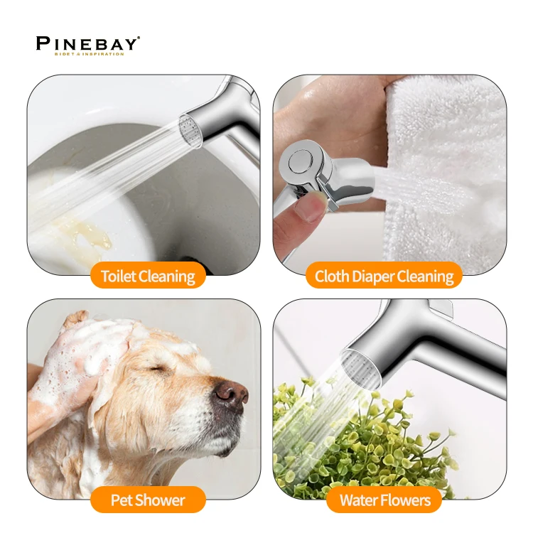 Pinebay 2024 New Arrival Shower System Chrome Toilet Abs Plastic Easy ...