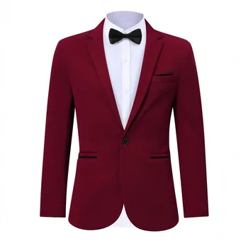 2025 Men's Single Button Slim Fit Casual Suit Jacket Light Sports Jacket Flat Front Style Direct Factory Outlet