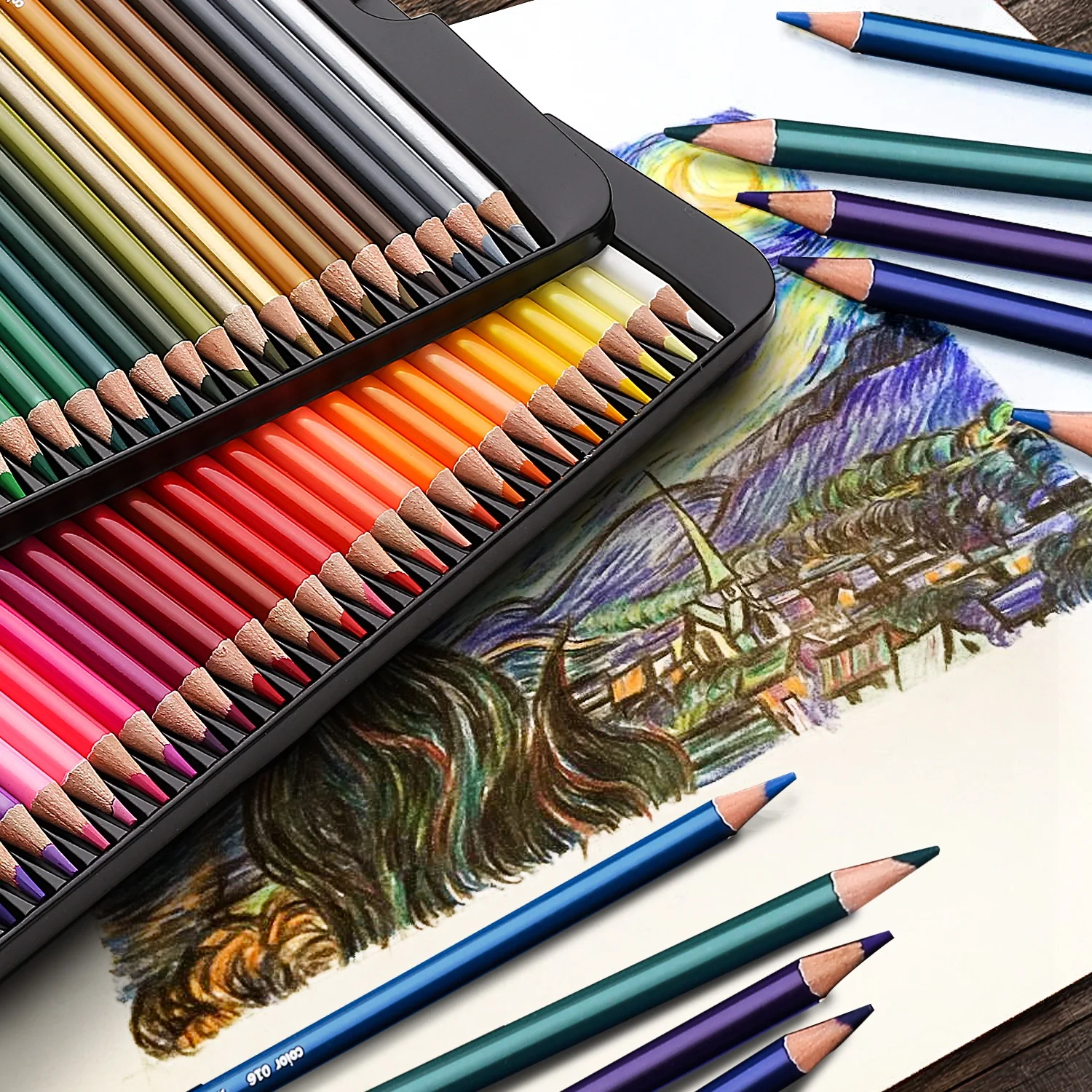 CHENGU 48 Pcs Rainbow Colored Pencils, 7 Color in 1 Rainbow Pencil