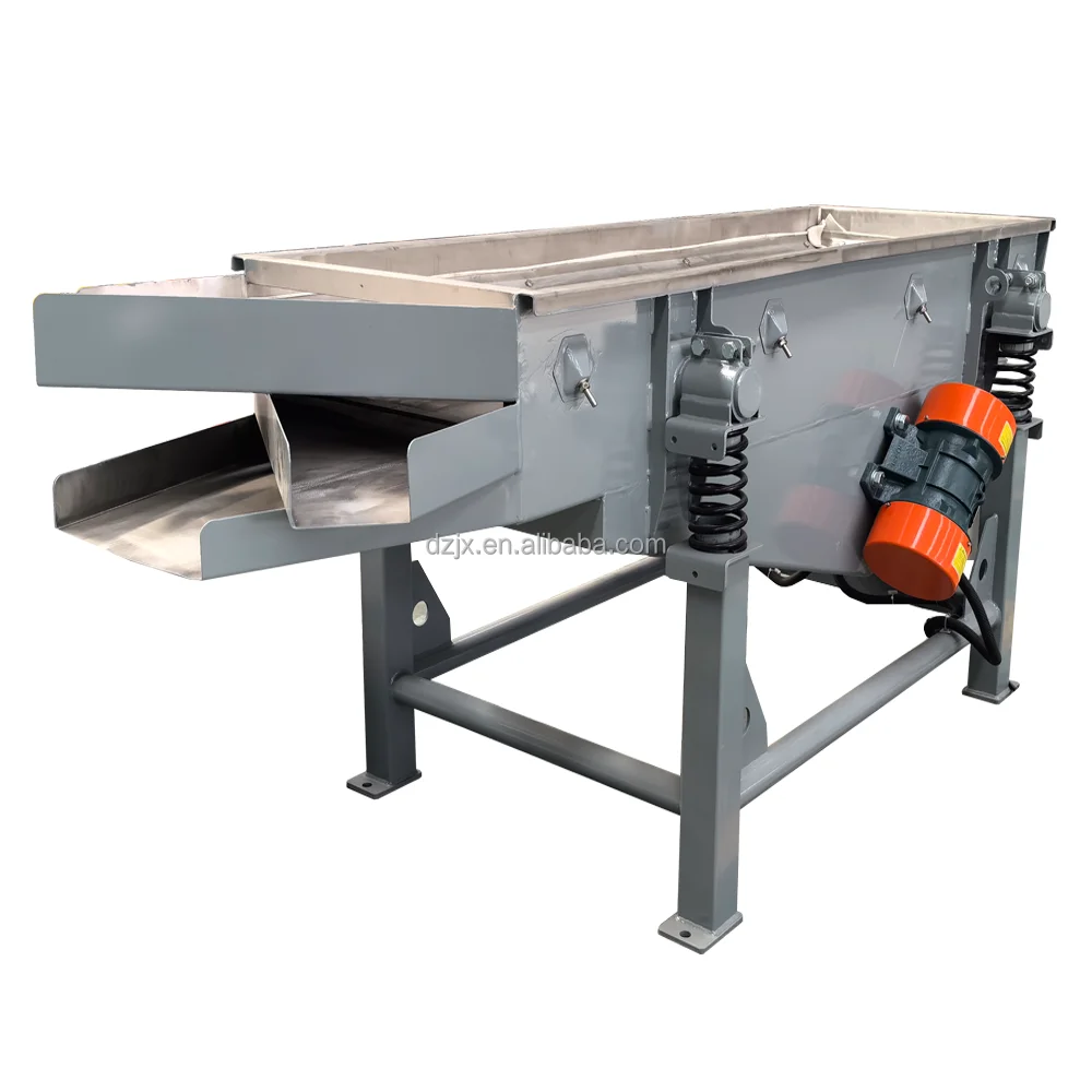6mm Double Layers Horizontal Linear Type Vibration Screen Vibratory Sieve Machine for River Sand Mustard Seeds Quicklime Powder