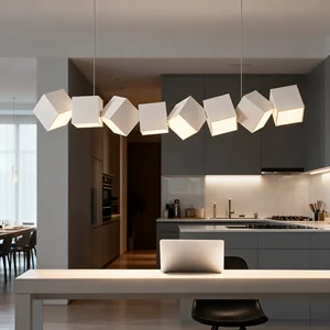 JACKSUN Modern Nordic Pendant Light square Box Combination Interior Lighting LED Pendant Light for Dining Room Office