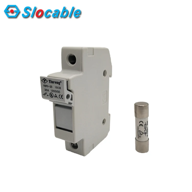 Slocable TUV CE Approved SDF1500V Mini PV DC Fuse 10x38 Solar Photovoltaic Fuse Holder with Light