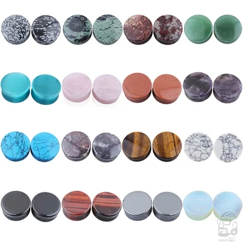Set 10 Stone Ear Plugs Gauges Earrings Flesh Tunnel Piercing Expander Ear Stretcher Body Jewelry for Women Men for Wedding Gifts