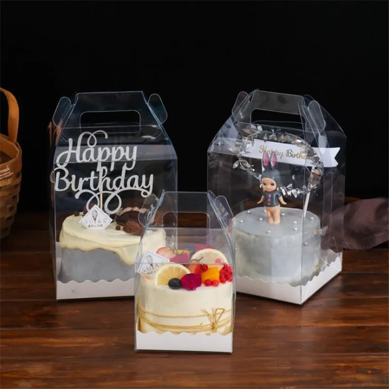 Large Size Pvc Clear Cake Box Wedding Birthday Party Cake Packaging 