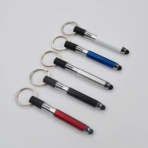 Multi-Functional Custom logo Active Stylus Touch Mini Keychain Ball Ballpoint Pen