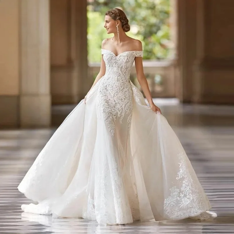 1950's style lace wedding dress Vintage Lace Tulle Illusion Neck 50s Short Puffy Wedding Gown