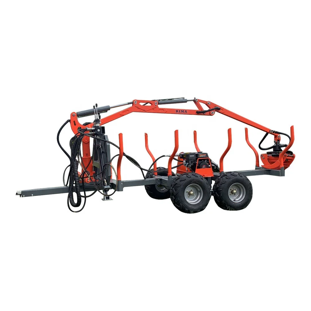 Log Crane Trailer Forestry Machine Quad Bike Log Trailer with Crane ATVtrailer Log Loader with Crane Timber Wood Trailer