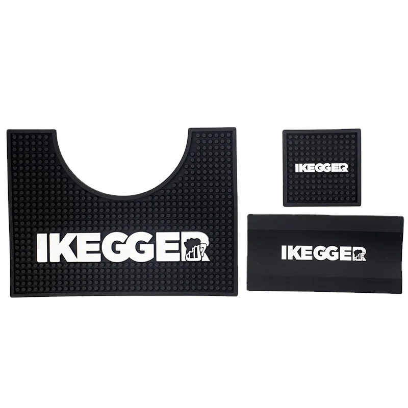 15+ Years Factory Free Sample Custom Wholesale Non-slip Anti-spill Non-toxic Pvc Soft Rubber Silicone Drip bar Mat with logo