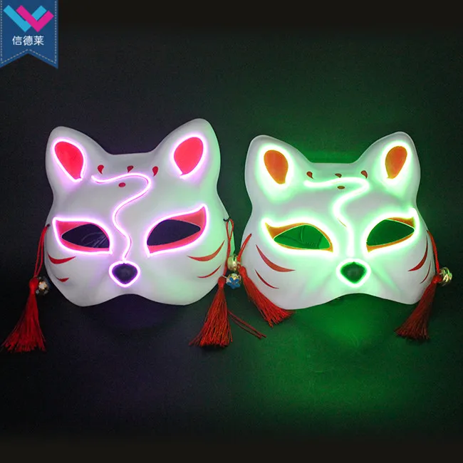 tw-085 anime maschera di volpe giapponese mezza maschera maschera viso maschera  maschera di luce festival kabuki kitsune cosplay prop el maschera di luce