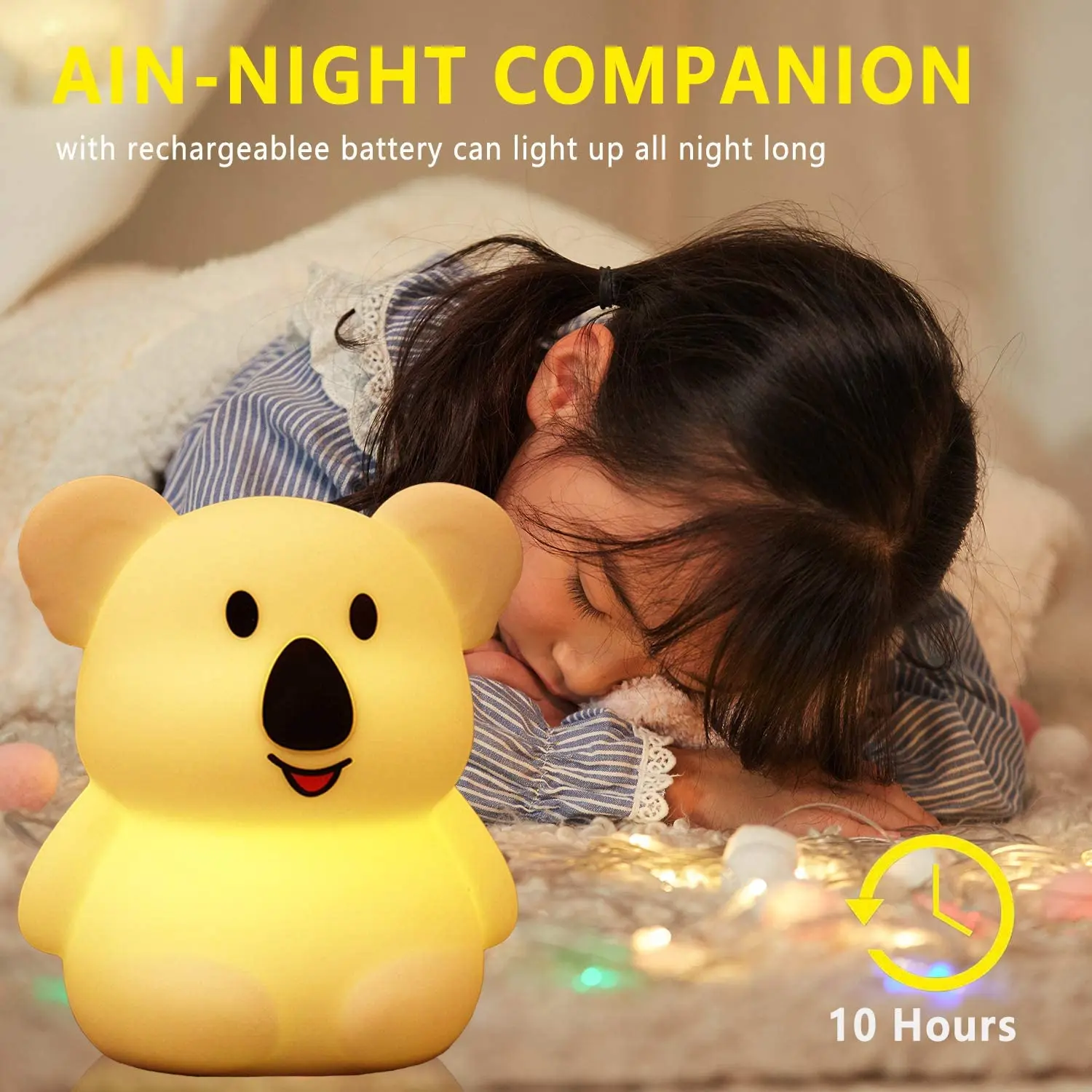 Small Colorful Touch Sensor Animals Led Kids Lamp Baby Sleeping Night Light  for Bedroom Desk Decor