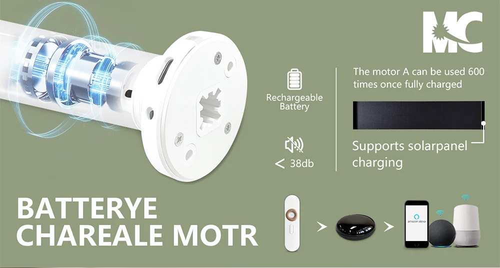Motorized Roller Blind Drive 12V MOES WiFi Smart Curtain Motor – Voice Control With Alexa, Works With Tuya App, For Roller Blinds Up To 10kg Automatic Blinds - Foto 2