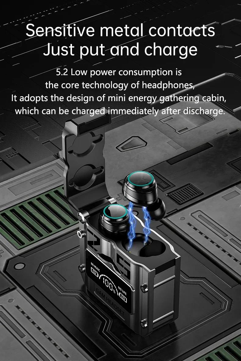 M25 TWS Wireless Headphones Noise Reduction Stereo BT-compatible5.3 Waterproof Headsets With Microphone Gaming Headset
