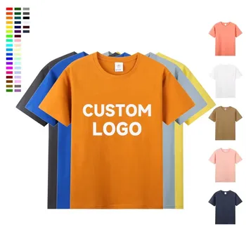 Unisex Short Sleeve 100% Cotton Heat Transfers Dtg Embroidered Logo Screen Custom Printing Tshirt Men's T-shirts T Shirt
