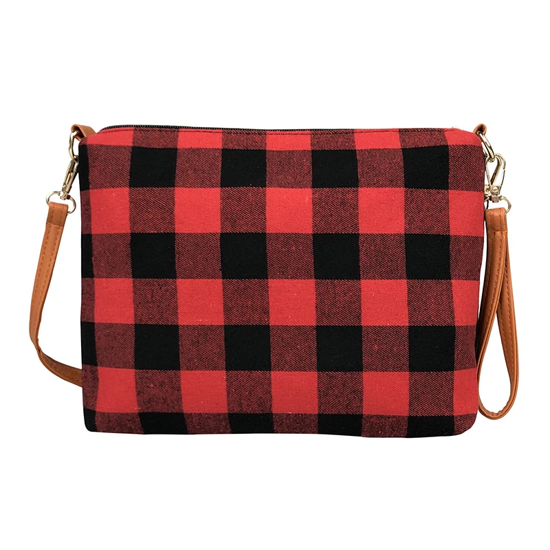 brown plaid bolsa