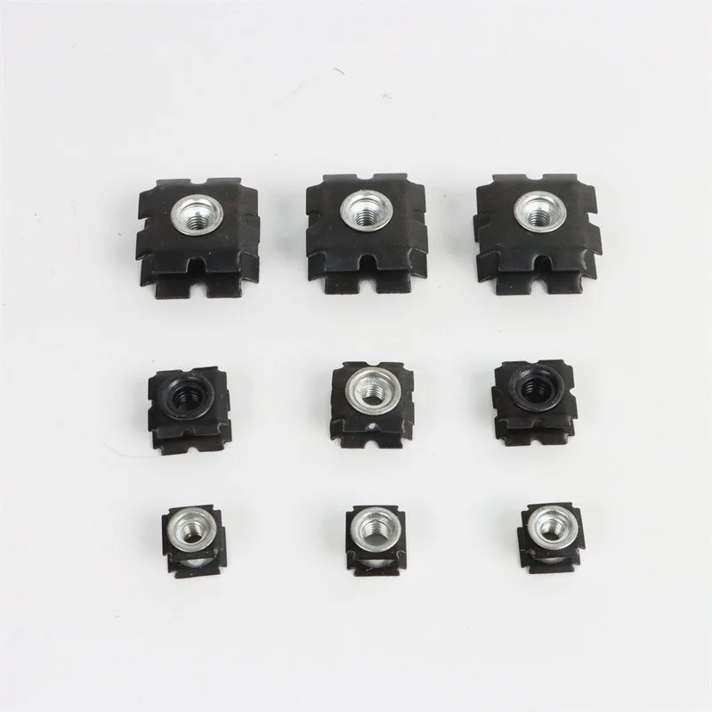 Factory Direct M4 M6 M8 Pipe Connector Square Threaded Inserts Nut for Round Square Steel Tubes End Star Nut