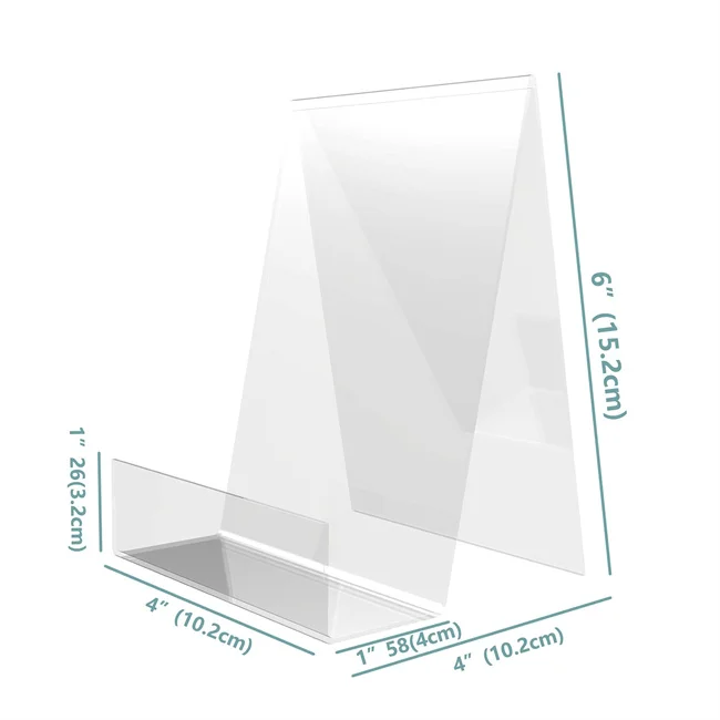 Boloyo Acrylic Book Stand without Ledge,Clear Acrylic Display Easel fo