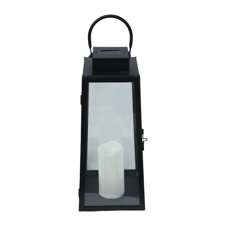 Metal Concise Popular Led Solar Lantern Home And Garden Electronic Candle Holder Candle Stand Light