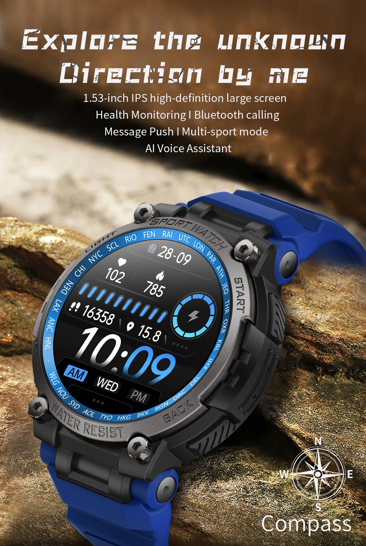 Welcome OEM Order, Factory Whole Selling Men Sports Smart Watch Lc17 Waterproof 1.53inch Screen Bt Call Blood Oxygen Heart Rate Outdoor Compass Smartwatch 2025 - Buy Men Sports Smart Watch sports Smart Watch For Men outdoor Compass Smartwatch 2025