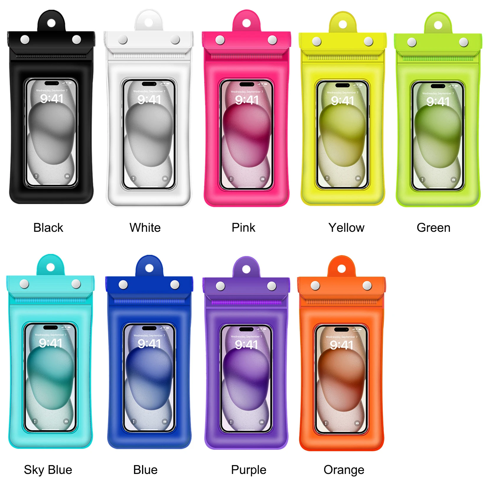 Universal Floating Transparent Waterproof Touchscreen Case With Lanyard Phone Sealing Bag_voghion.com