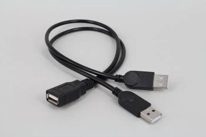 Computer Mouse Keyboard Cable Usb Male to 2 Usb Female 2in1 Y Splitter Cable
