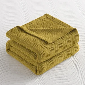Wholesale Soft Cotton Knitted Gauze Cover Blanket Lightweight Office Nap Blanket for Bedroom Offoce Travel