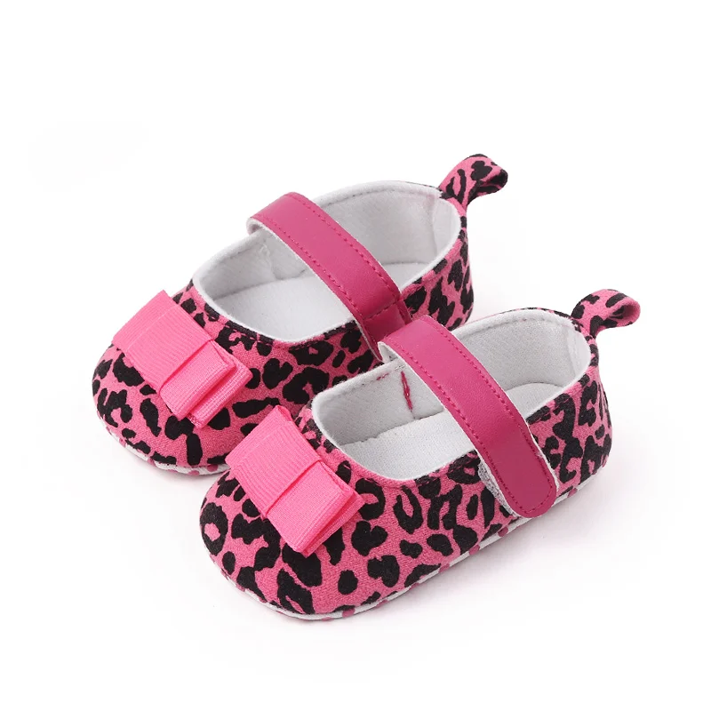 Spring Summer and Fall Fashion Leopard Print Bow Princess Shoes for Baby Girls Toddler Shoes details