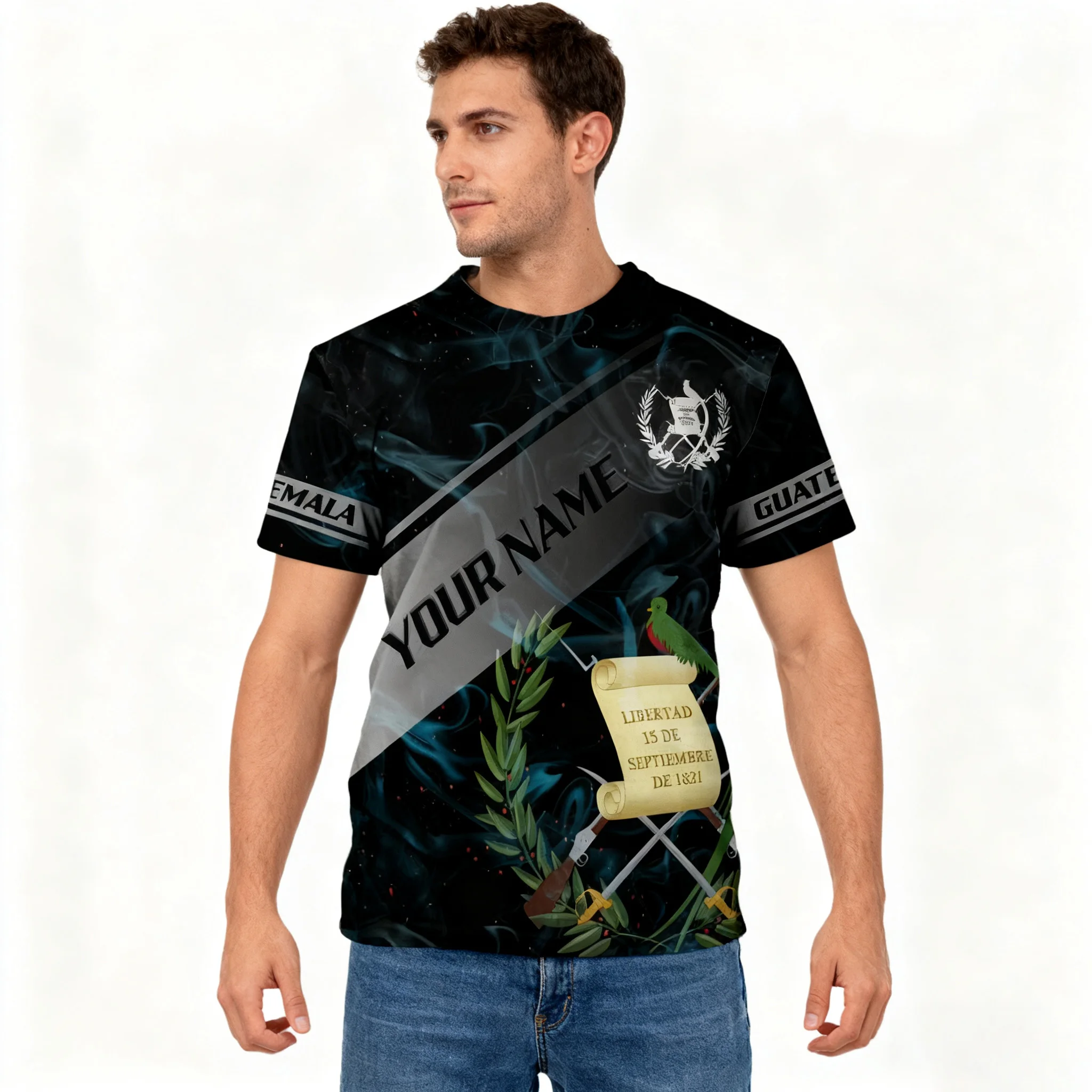 Fitspi venta al por mayor nombre personalizado Guatemala camisa