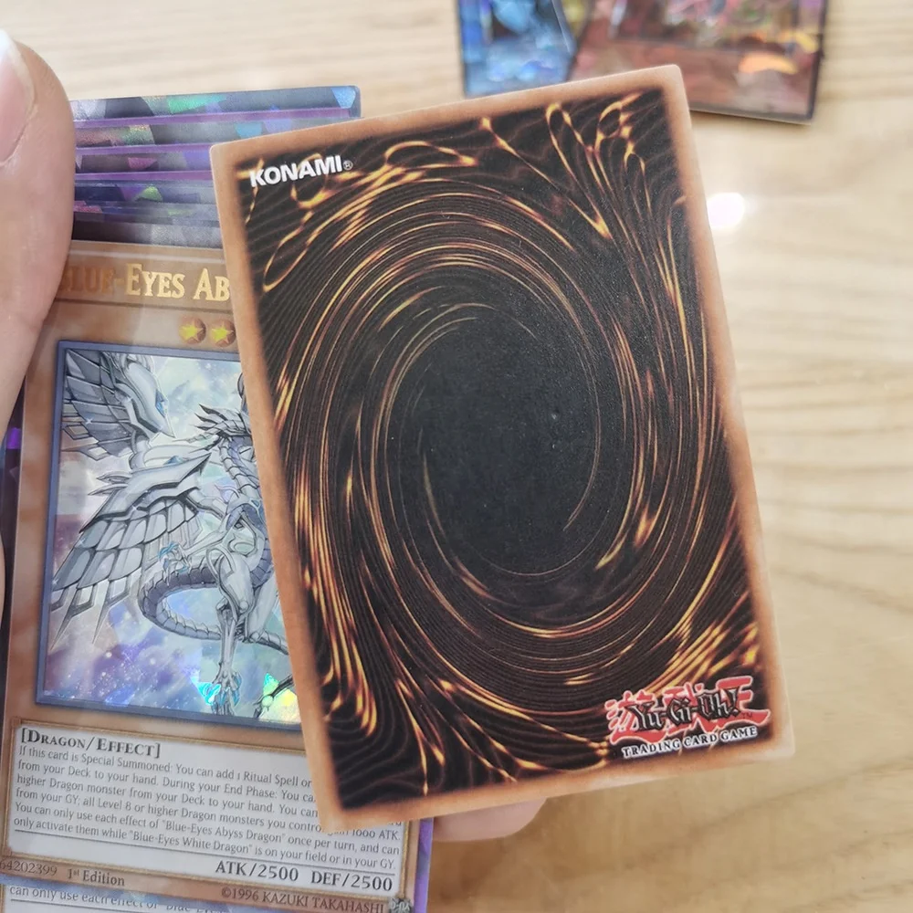 Yugioh Cards with Tin Box Yu Gi Oh Card 72Pcs Holographic English Version  Golden Letter Duel Links Game Card Blue Eyes Exodia