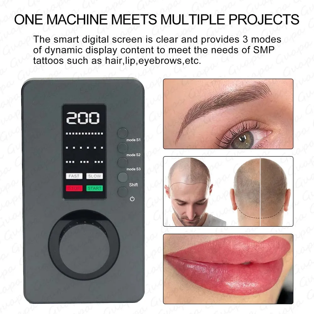 Guapa SMP Scalp Machine OEM Logo Customized Permanent Makeup Machine Digital Eyebrow Tattoo Machine for Scalp Tattoo Supplies