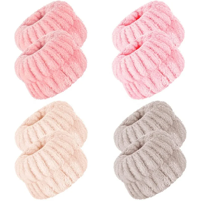 Водонепроницаемый плюшевый эластичный абсорбирующий браслет Amazon чистый цвет для мытья лица запястье из микрофибры рук