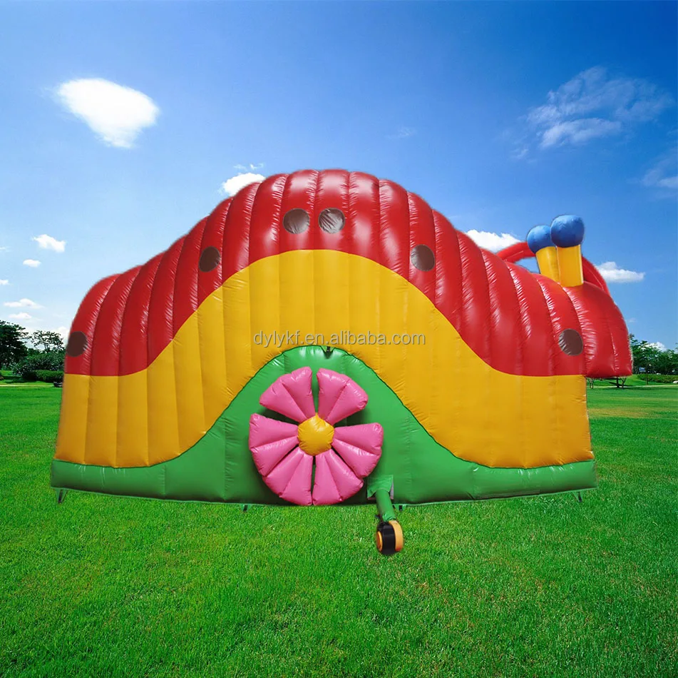 China PVC Snail Trampoline Slider Fun Kids Indoor Playhouse With Slides for Outdoor Amusement Park and School Use