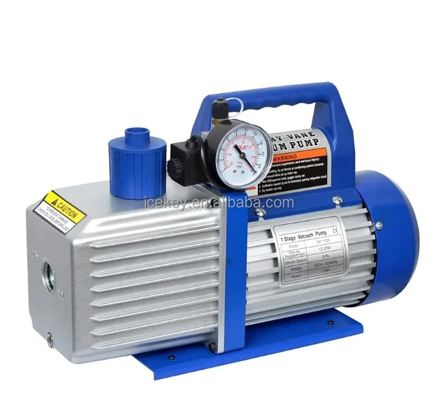 High quality 3.5 CFM Rotary vane vacuum pump 1/3 hp single stage electric vacuum pump with vacuum gauge
