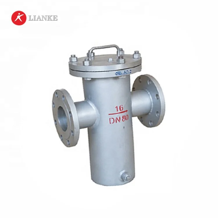 DN80 PN16 Flanged Connection 200 Mesh Stainless Steel Big Basket Strainer Industrial