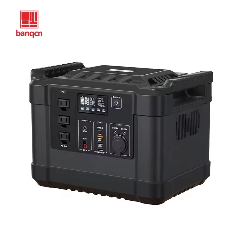 Banqcn Lifepo4 Battery Solar Power Generator 1200W Portable Power Station Outdoor Activities Fast Charging Home Camping System