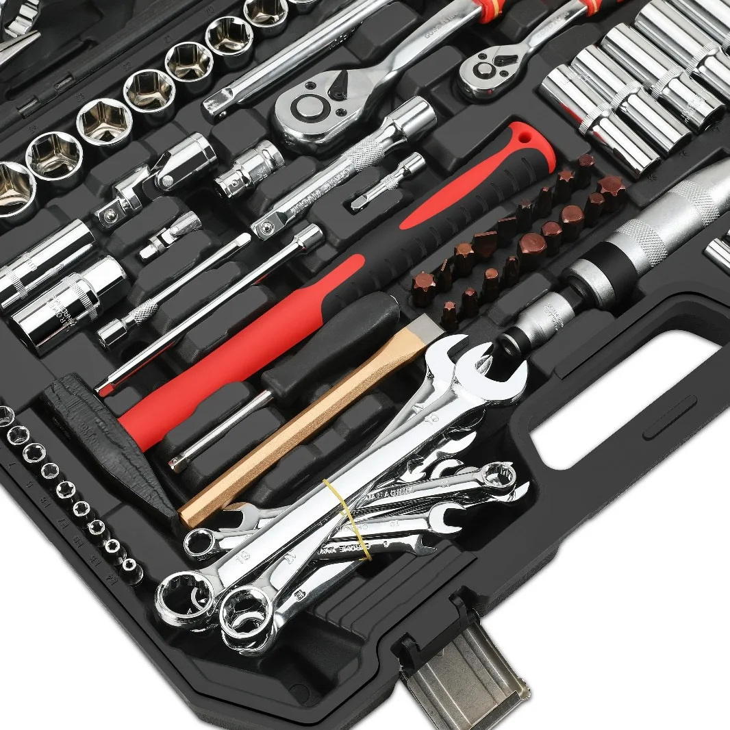 Diverse Piece Household Hand Tool Sets with Storage Case Combination Socket Set for DIY & Repair OEM Customizable Packaged Box 13