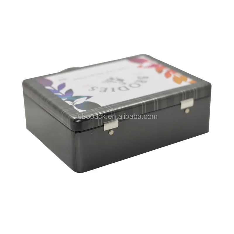 Customized Rectangle Food Grade Divided Tin Box Assorted Biscuit Cookie Storage Metal Tin Container