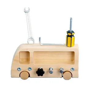 Best-selling Popular Multi-functional Creative Busy Bus	Manufacturer Direct Sale Wood Classic Toys for Kids Toddler Boys & Girls