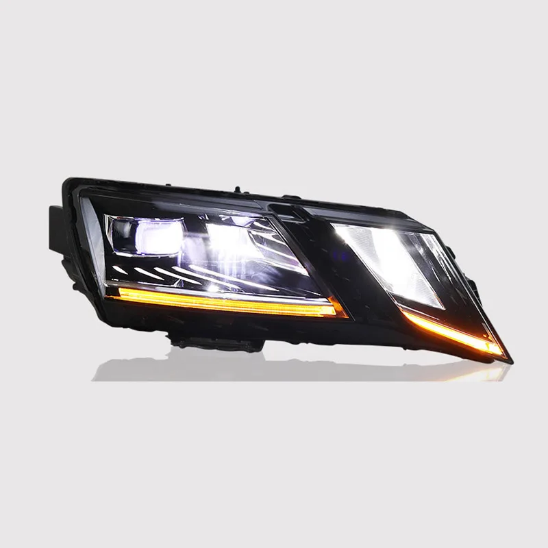 Car Headlight Assembly Modified Headlight LED Lens Eyelash Daytime Running Lights for Skoda Octavia 2018-2021