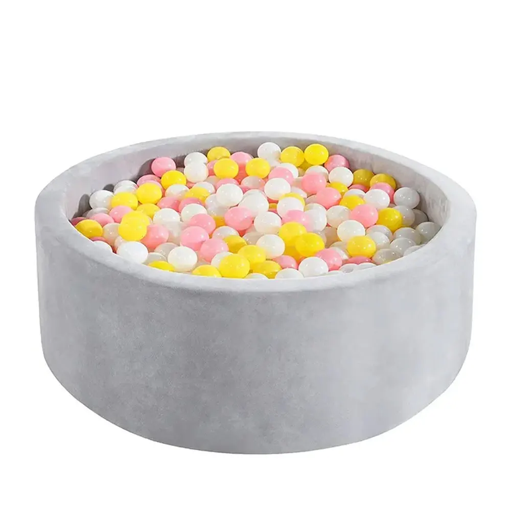 Детский подарок SUNNUO, органайзер для хранения игрушек в помещении и на улице, мягкая круглая пенопластовая шариковая яма для малышей, мальчиков и девочек с горкой