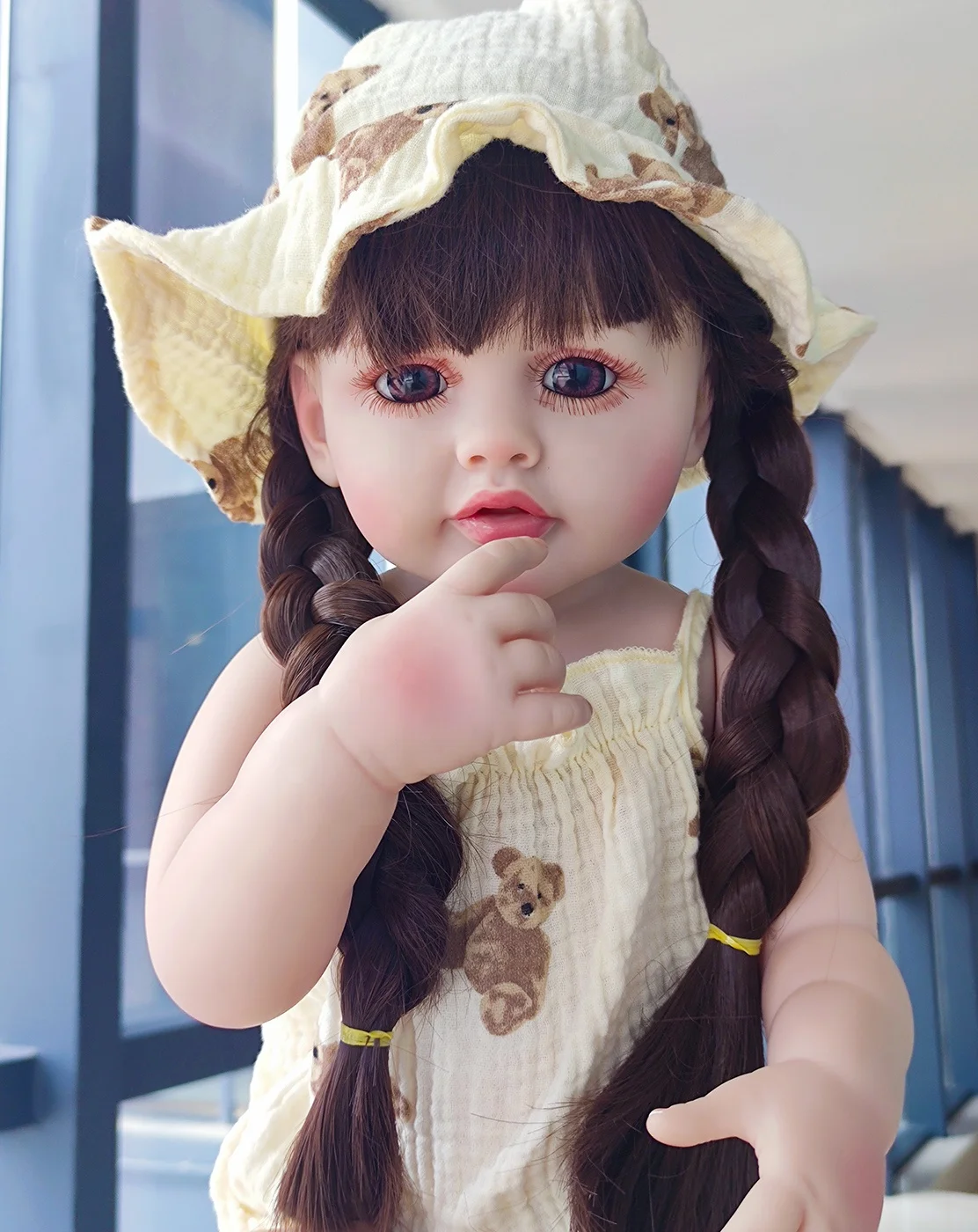 Exquisite Vinyl Newborn Simulated Vinyl Simulation Doll Set South African 22 Inches Black Reborn Dolls