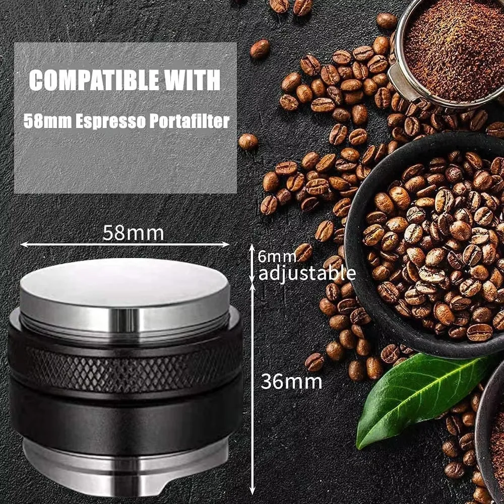Distributore Livellatore Caffè Tamper Regolabile 51mm 53mm 58mm In Acciaio Inox - Doppia Testa