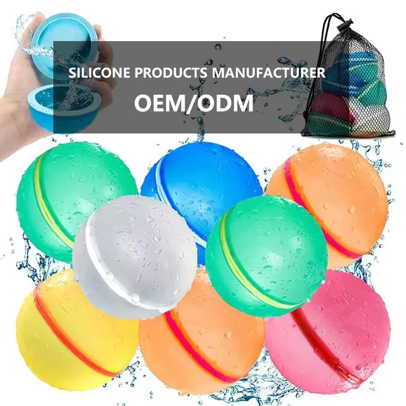 10 Pieces/Pack Silicone Quick Fill Self Sealing Splash Balls Refillable Reusable Water Bomb Balloons for Kids Water Fight