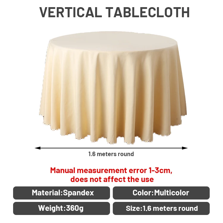 Gold Round Table Cloth 180 Gsm Polyester Fabric Fancy 120 Inch