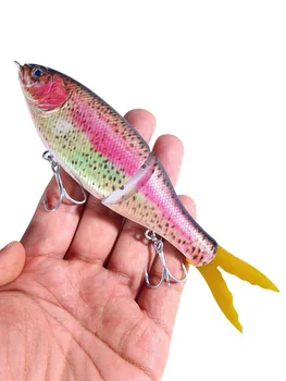 New S-Shape Slow Sinking Multi-Jointed Fishing Lure 17cm, 2-Segment Hard Bait with Fiber Tail for Bass – Hard Lure – view 4